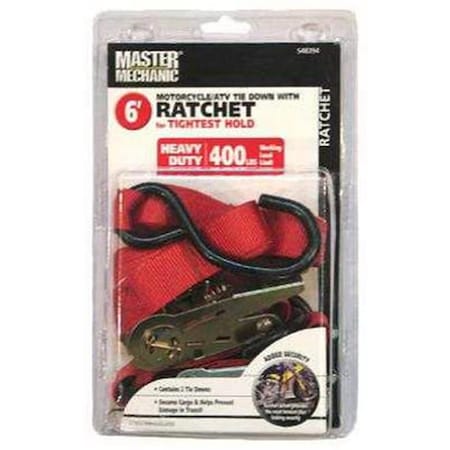6 Ft. Cycle Ratchet Tie Downs, 2PK
